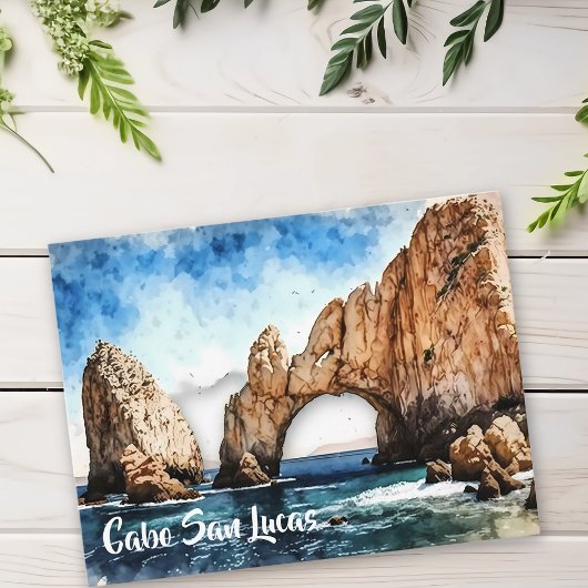 Carte Postale Aquarelle de plage de Cabo San Lucas