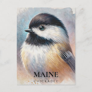 Carte Postale Aquarelle de poulet Art Maine Bird