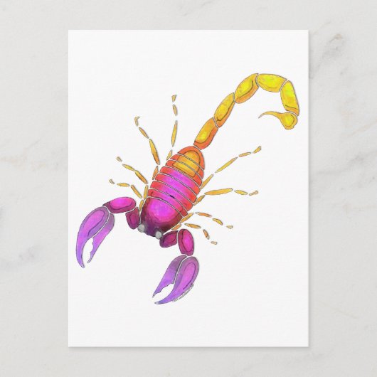 Carte Postale Aquarelle de scorpion (Devant)