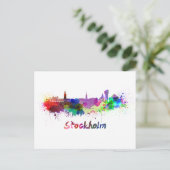 Carte Postale Aquarelle de Stockholm (Debout devant)