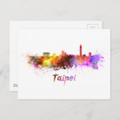 Carte Postale Aquarelle de Taipei (Devant / Derrière)