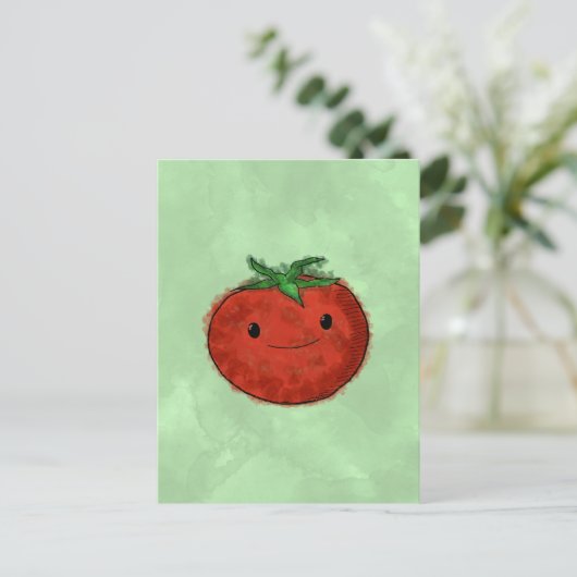 Carte Postale Aquarelle de tomate mignonne (Debout devant)