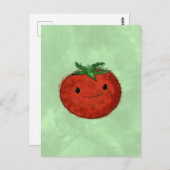 Carte Postale Aquarelle de tomate mignonne (Devant / Derrière)