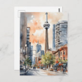 Carte Postale Aquarelle de Toronto (Devant / Derrière)