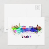 Carte Postale Aquarelle de Venise (Devant / Derrière)