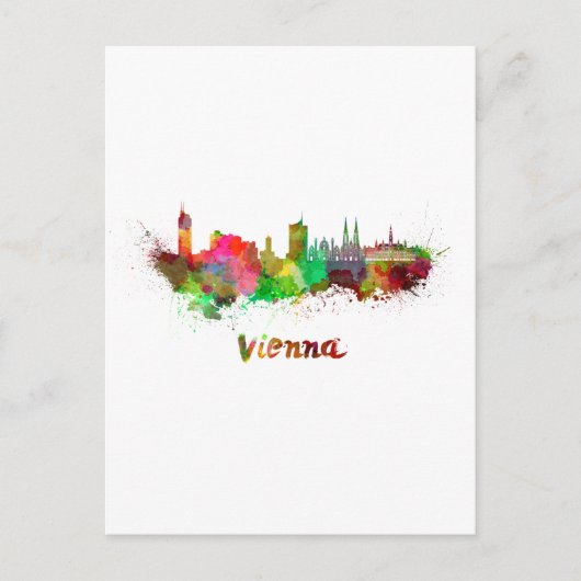 Carte Postale Aquarelle de Vienne (Devant)