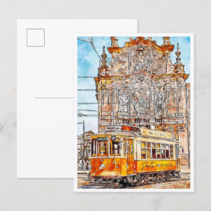 Carte Postale Aquarelle de voyage de Porto Portugal