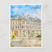 Carte Postale Aquarelle de voyage du millésime Metz France (Devant)