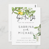 Carte Postale Aquarelle décontractée Fleur de citron Enregistrer (Devant / Derrière)