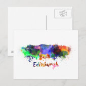 Carte Postale Aquarelle d'Édimbourg (Devant / Derrière)