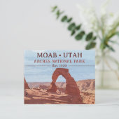 Carte Postale Aquarelle Delicate Arch Moab Utah National Park (Debout devant)