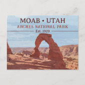 Carte Postale Aquarelle Delicate Arch Moab Utah National Park (Devant)