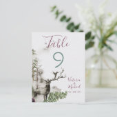 Carte Postale Aquarelle des bois Cerfs de forêt Numéro de tablea (Debout devant)