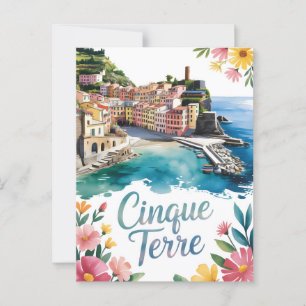 Carte Postale Aquarelle des Cinque Terre