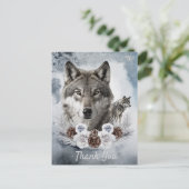 Carte Postale Aquarelle des loups hiver (Debout devant)