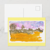 Carte Postale Aquarelle des Sandhills du Nebraska (Devant / Derrière)