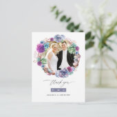 Carte Postale Aquarelle Desert Succulents Merci Mariage (Debout devant)