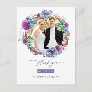 Carte Postale Aquarelle Desert Succulents Merci Mariage