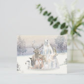 Carte Postale Aquarelle d'hiver Créatures de vacances (Debout devant)