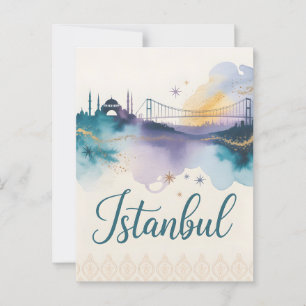 Carte Postale Aquarelle d'Istanbul