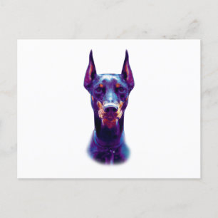 Carte Postale Aquarelle Doberman Pinscher
