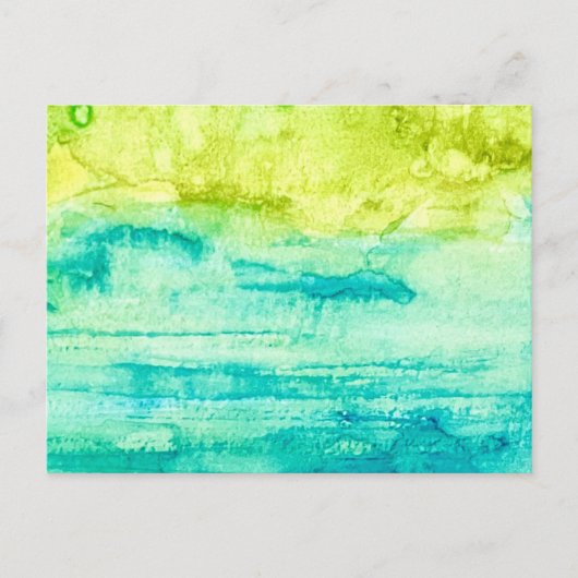 Carte postale aquarelle d'océan abstrait (Devant)