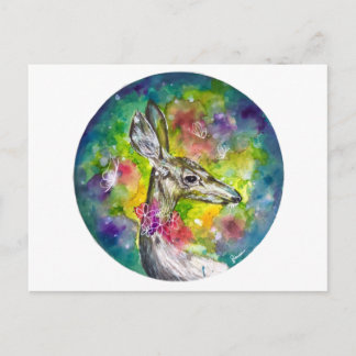 Carte postale Aquarelle Doe personnalisée