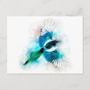 Carte Postale Aquarelle d'oiseau-mouche volant