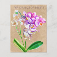 Aquarelle d'orchidée rose violet Floral Personnali