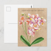 Carte Postale Aquarelle d'orchidée rousse Chic Floral Personnali (Devant / Derrière)