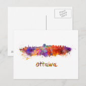 Carte Postale Aquarelle d'Ottawa (Devant / Derrière)