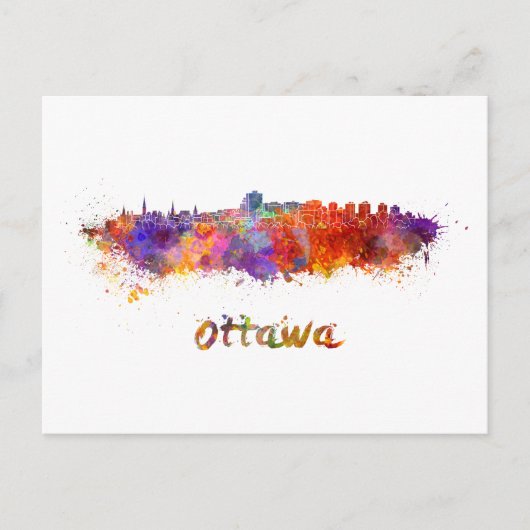Carte Postale Aquarelle d'Ottawa (Devant)