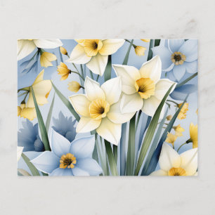 Carte Postale Aquarelle douce Arrière - plan avec Daffodil délic