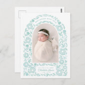 Carte Postale Aquarelle douce faire-part bébé arche florale (Devant / Derrière)