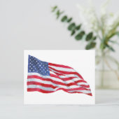 Carte Postale Aquarelle drapeau américain (Debout devant)
