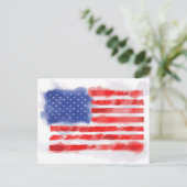 Carte Postale Aquarelle drapeau américain pour les anciens comba (Debout devant)