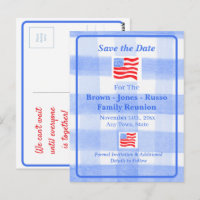Aquarelle Drapeau USA à carreaux bleus SAVE THE DA