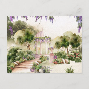 Carte Postale Aquarelle Dreamy jardin vert élégant