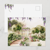 Carte Postale Aquarelle Dreamy jardin vert élégant (Devant / Derrière)
