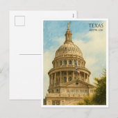 Carte postale aquarelle du dôme du Capitole d'Aust (Devant / Derrière)