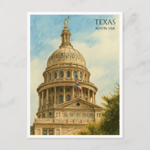 Carte postale aquarelle du dôme du Capitole d'Aust