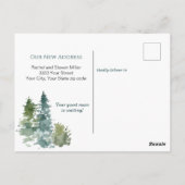 Carte Postale Aquarelle du Faire-part de mouvement des bois (Dos)