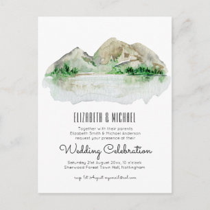 Carte Postale Aquarelle du lac Budget Mountain