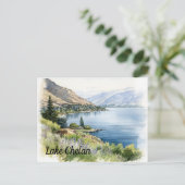 Carte Postale Aquarelle du lac Chelan Washington (Debout devant)