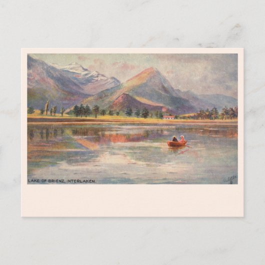 Carte Postale Aquarelle du lac de Brienz Suisse (Devant)