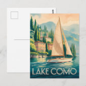 Carte Postale Aquarelle du lac de Côme (Devant / Derrière)