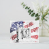 Carte Postale Aquarelle du Lincoln Memorial avec le drapeau amér (Debout devant)