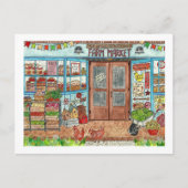 Carte Postale Aquarelle du marché agricole d'été (Devant)