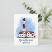Carte Postale Aquarelle du phare de Big Sable Point - Michigan (Debout devant)