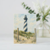 Carte Postale Aquarelle du phare de Cape Hatteras (Debout devant)
